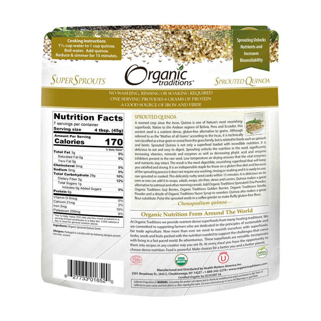 Organic Traditions Sprouted Quinoa, 340g
