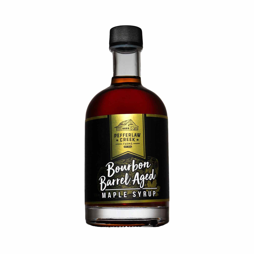 Pefferlaw Creek Farms Organic Bourbon Barrel Aged Maple Syrup, 375ml