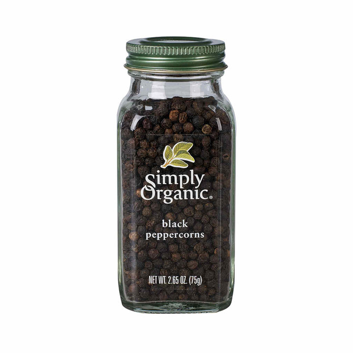 Simply Organic Whole Black Peppercorn, 75g