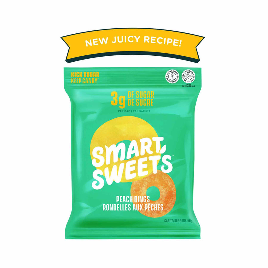 SmartSweets Low Sugar Tangy Peach Rings, 50g