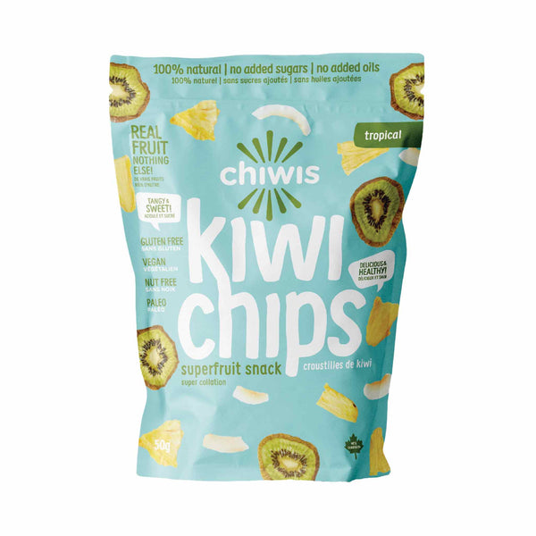 Chiwis Tropical Kiwi Chips - Superfruit Snack, 50g