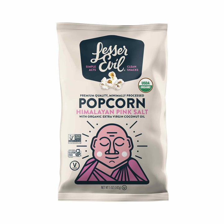 Lesser Himalayan Pink Salt Organic Popcorn, 142g