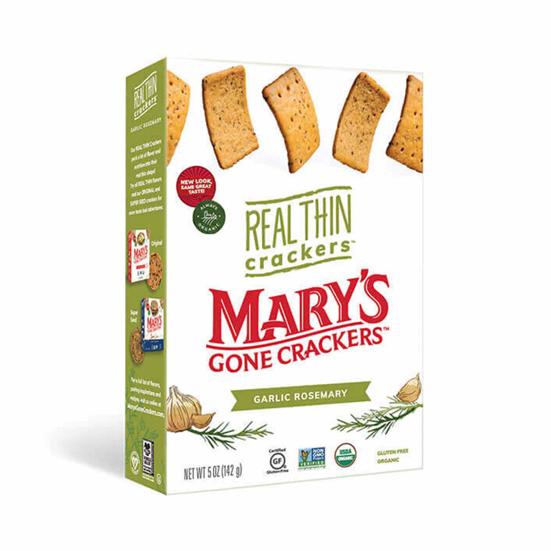 Mary's REAL Thin Crackers - Garlic Rosemary, 142g
