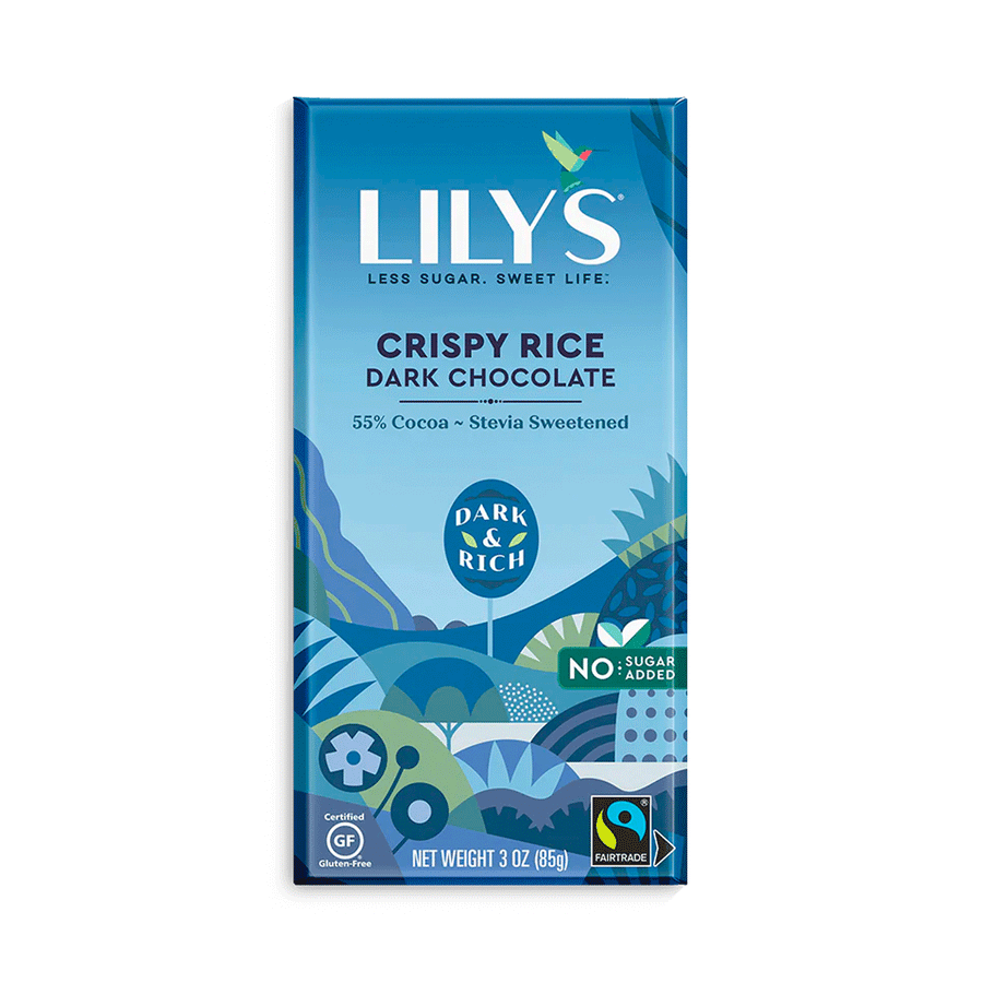 Lily's Sweets Dark Chocolate Style Bar - Crispy Rice (55% Cocoa), 85g