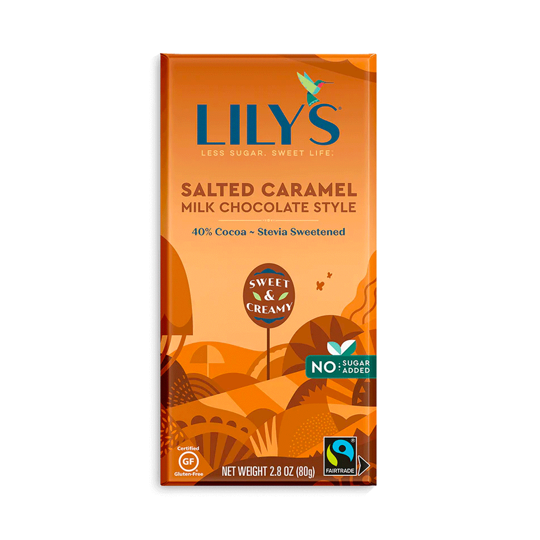 Lily's Sweets Milk Chocolate Style Bar - Salted Caramel (40% Cocoa), 85g