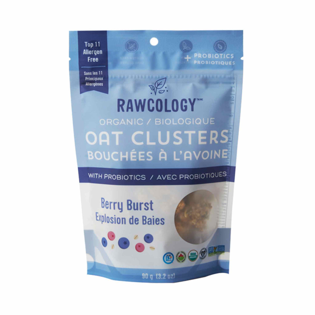 Rawcology Oat Clusters With Probiotics - Berry Burst, 90g