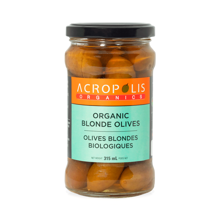 Acropolis Organics Whole Blonde Olives, 315ml