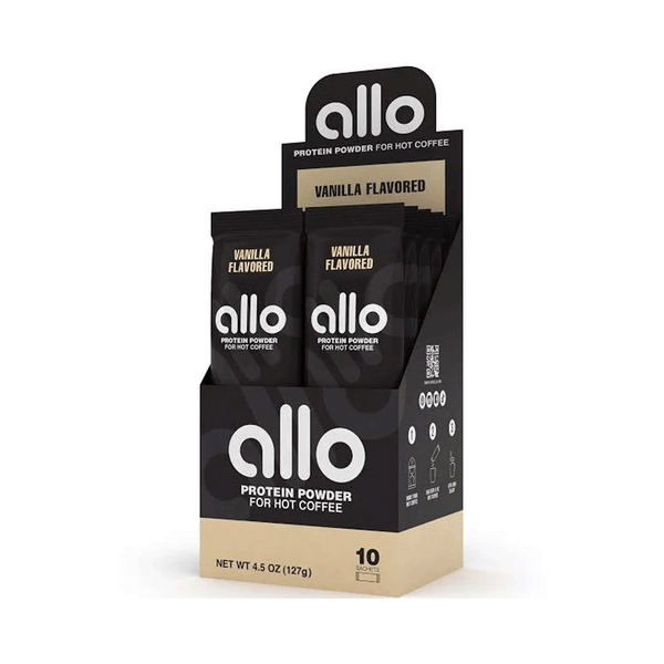 Allo Protein Powder For Hot Coffee - Vanilla, 10 Packets (130g)