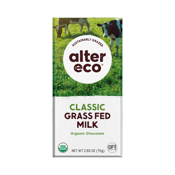 Alter Eco Organic Grass Fed Milk Chocolate Bar (46% Cacao), 75g