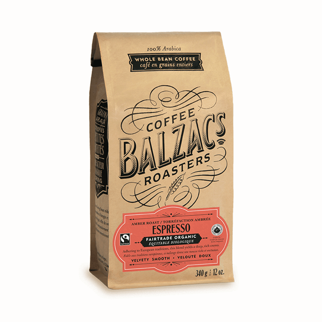 Balzac's Coffee Roasters Whole Bean Espresso Blend (Fair Trade Organic) - Medium Roast, 340g