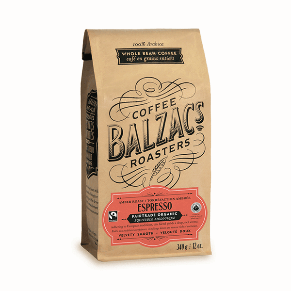 Balzac's Coffee Roasters Whole Bean Espresso Blend (Fair Trade Organic) - Amber Roast, 340g