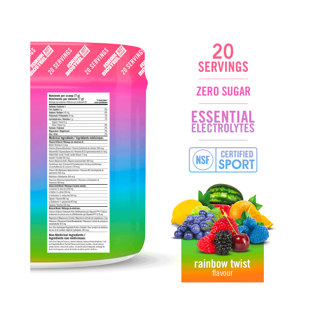 BioSteel Hydration Mix Rainbow Twist, 140g Tub