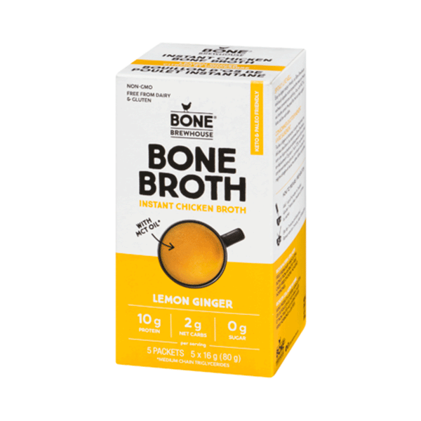 Bone Brewhouse Lemon Ginger Instant Chicken Bone Broth, 80g