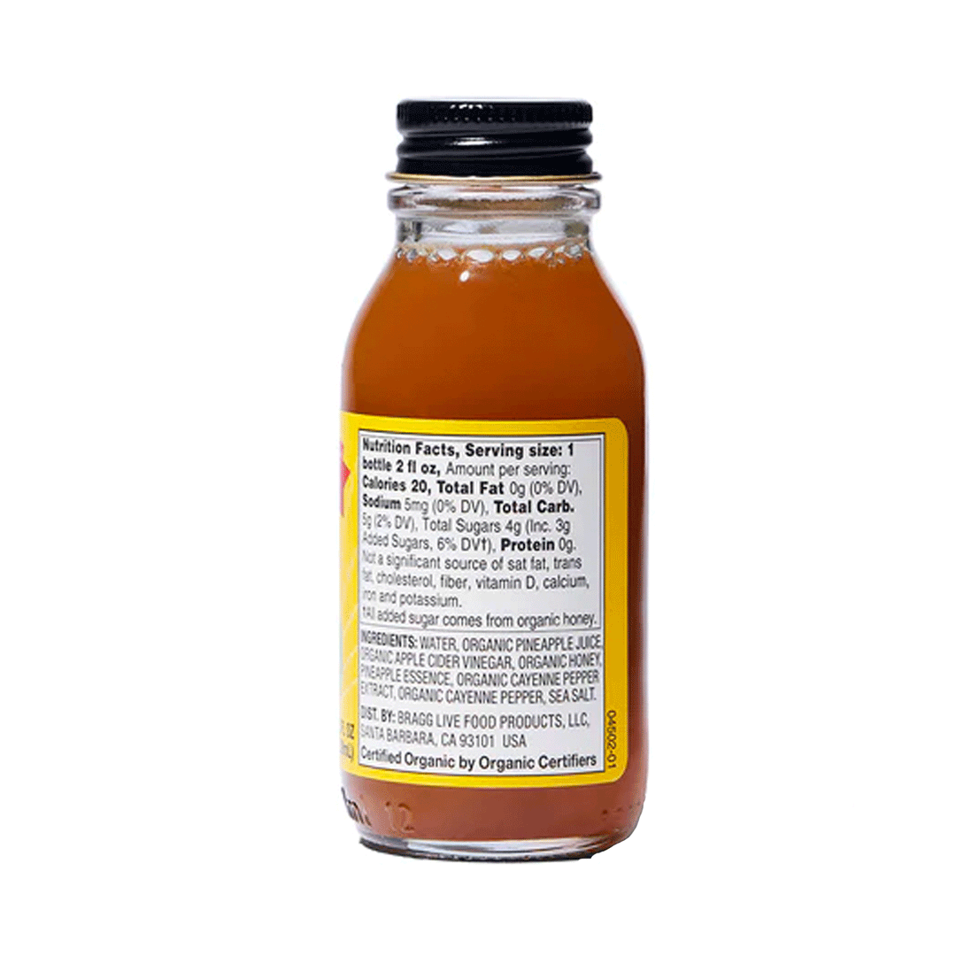 Bragg Organic ACV Prebiotic Shots - Pineapple Cayenne, 4x59ml