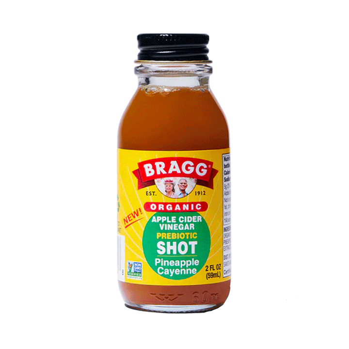 Bragg Organic ACV Prebiotic Shots - Pineapple Cayenne, 4x59ml