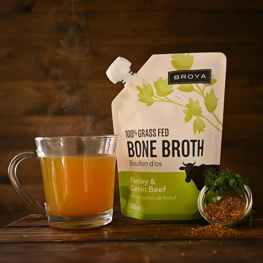 Broya Parsley & Cumin Beef Bone Broth - 100% Grass Fed, 500ml