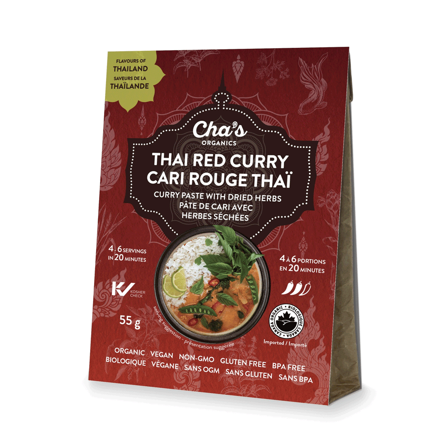 Cha's Organics Thai Red Curry Paste & Herbs Mix, 55g