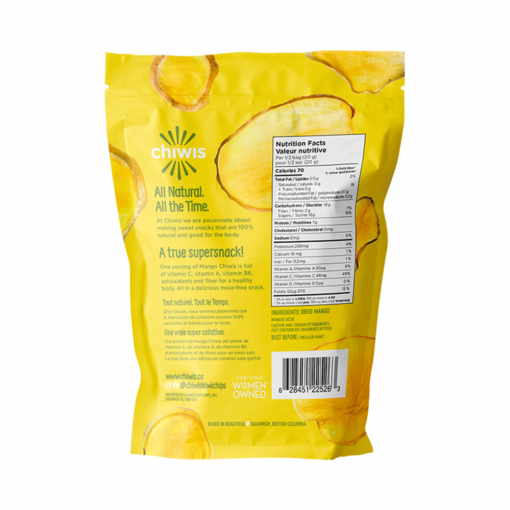 Chiwis Mango Chips - Superfruit Snack, 50g
