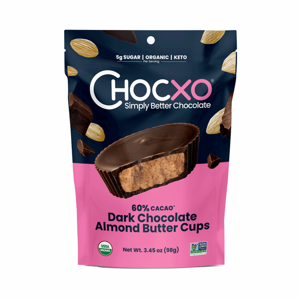 ChocXO 56% Dark Chocolate Almond Butter Cups, 98g