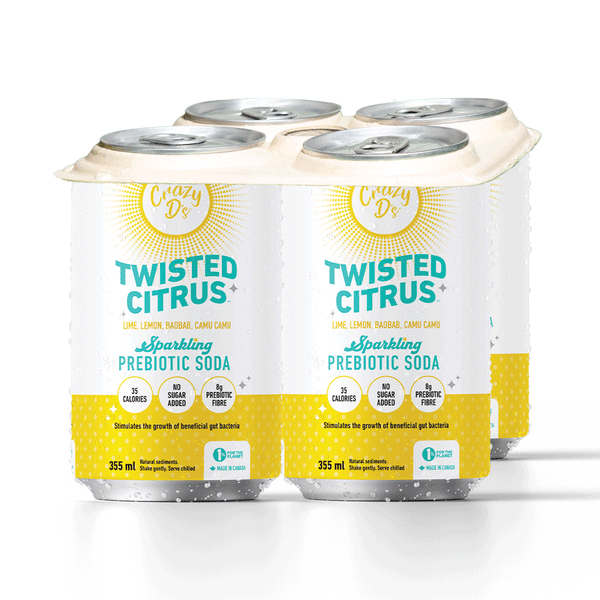 Crazy D's Twisted Citrus Sparkling Prebiotic, 4x355ml
