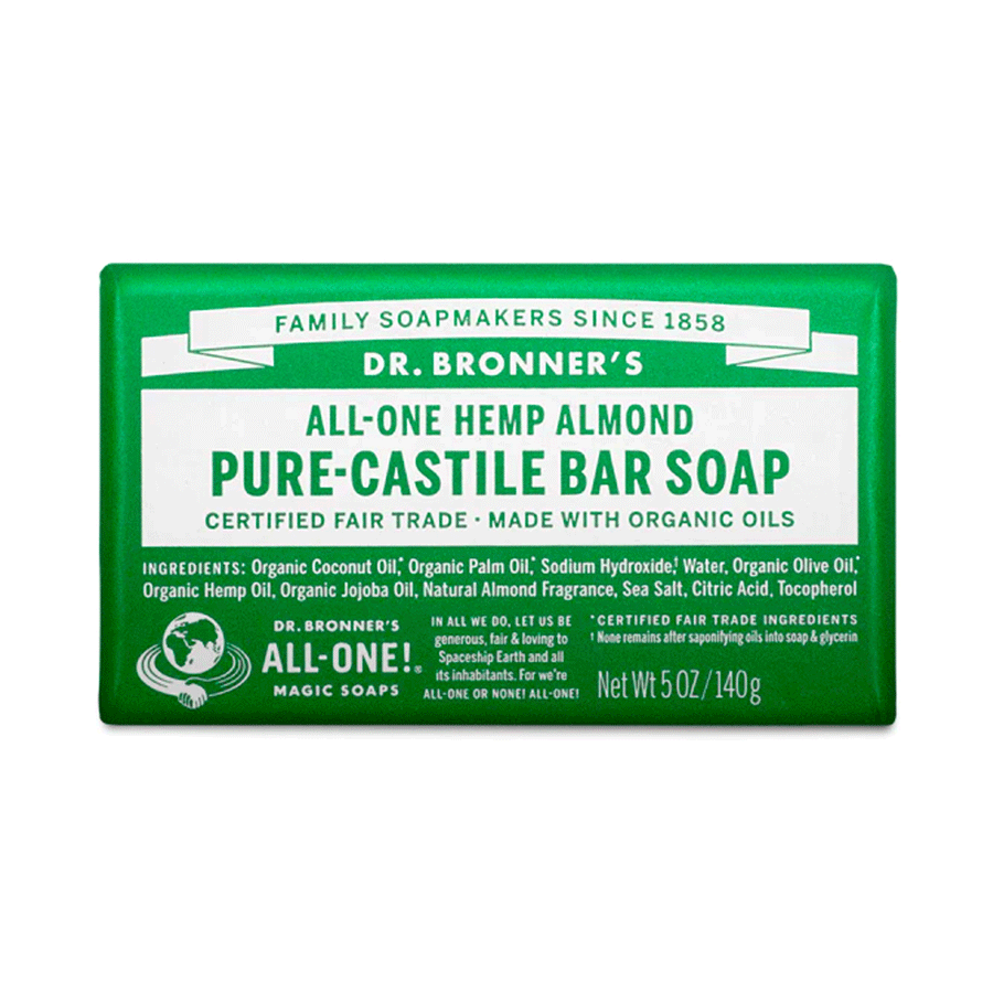 Dr. Bronner's Organic Pure Castille Bar Soap - Almond, 140g