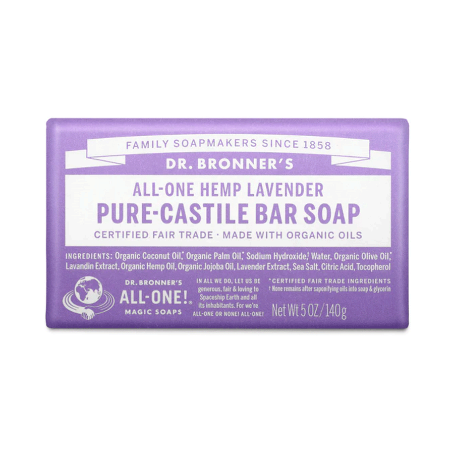 Dr. Bronner's Organic Pure Castille Bar Soap - Lavender, 140g
