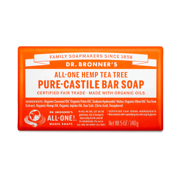 Dr. Bronner's Organic Pure Castille Bar Soap - Tea Tree, 140g