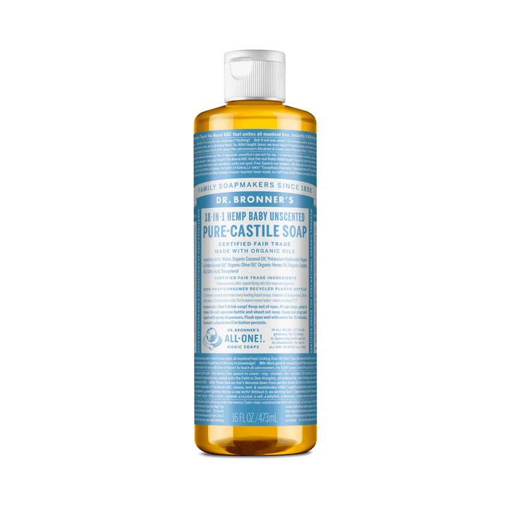 Dr. Bronner's Organic Baby 18-In-1 Pure Castille Soap - Unscented, 473ml