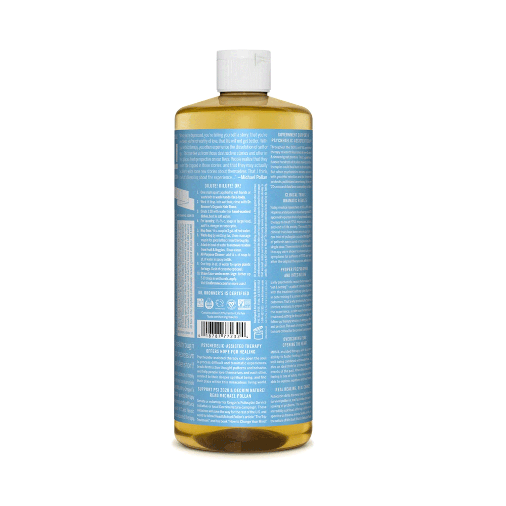Dr. Bronner's Organic Baby 18-In-1 Pure Castille Soap - Unscented, 473ml