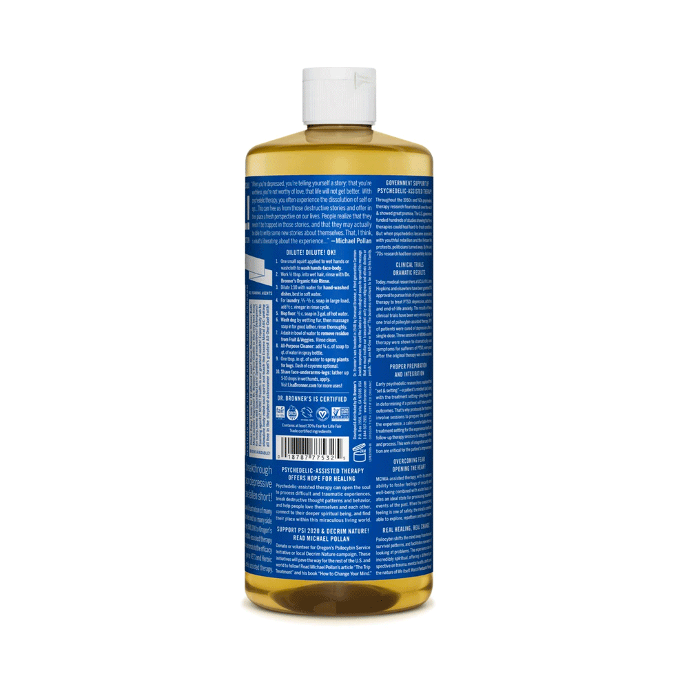 Dr. Bronner's Organic 18-In-1 Pure Castille Soap - Peppermint, 473ml
