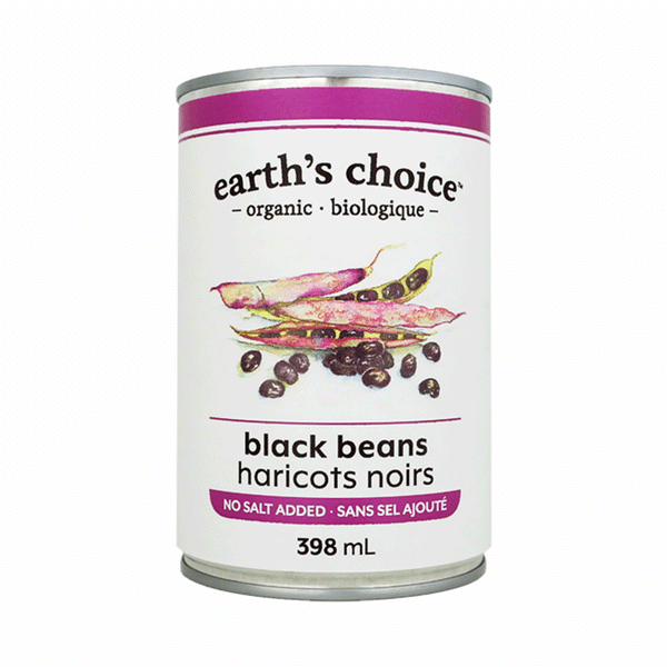 Earth's Choice Organic Black Beans (No Salt Added), 398ml