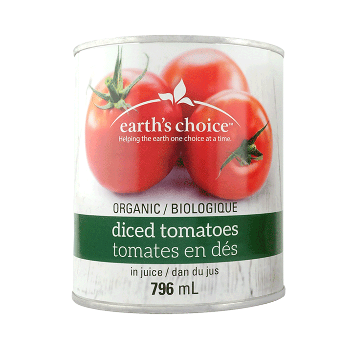 Earth's Choice Organic Diced Tomatoes, 796ml