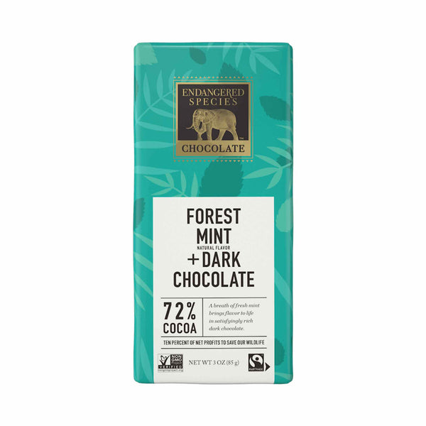 Endangered Species Forest Mint + Dark Chocolate (72% Cocoa), 85g