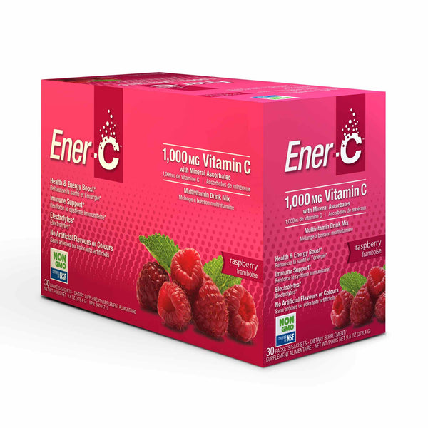 Ener-C Raspberry - Multivitamin Drink Mix (1,000 MG Vitamin C) - Box of 30