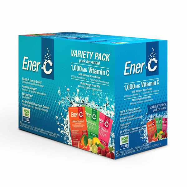Ener-C Variety Pack - Multivitamin Drink Mix (1,000 MG Vitamin C) - Box of 30