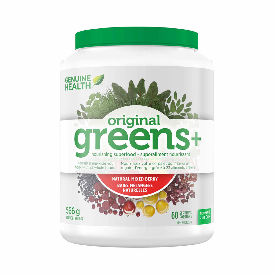 Genuine Health Greens+ Original, Mixed Berry, Superfood Powder, 566g Tub, 60 Servings