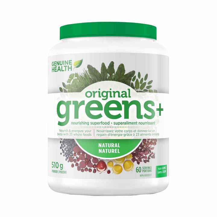 Genuine Health Greens+ Original, Natural Flavour, Superfood Powder, 510g Tub, 60 Servings