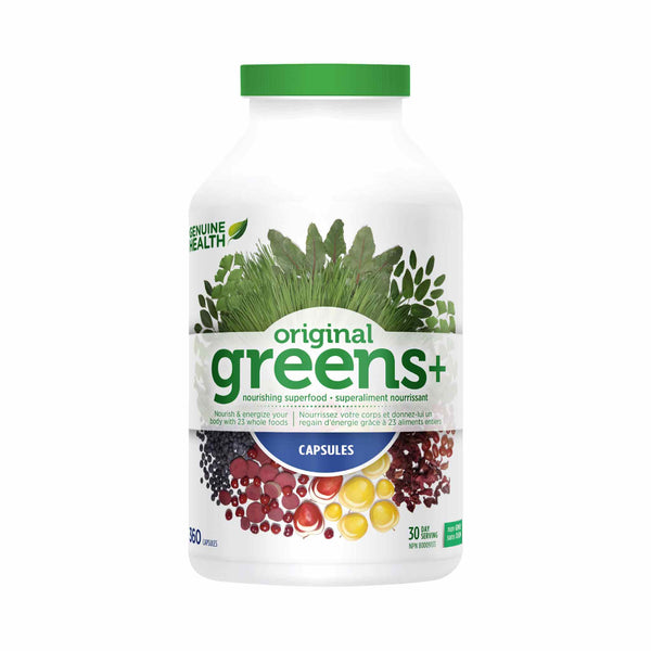Genuine Health Greens+ Original Green Superfood Capsules, 360 Capsules