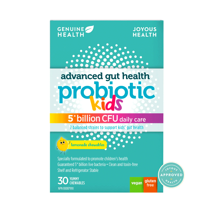Genuine Health Kids Probiotic - Lemonade - 5 Billion CFU Daily, 30 Chewables