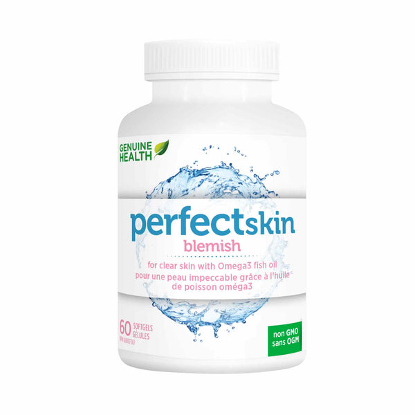 Genuine Health Perfect Skin Blemish with Omega-3 EPA Concentrate, Green Tea Extract, Zinc & Chromium, 60 Softgels