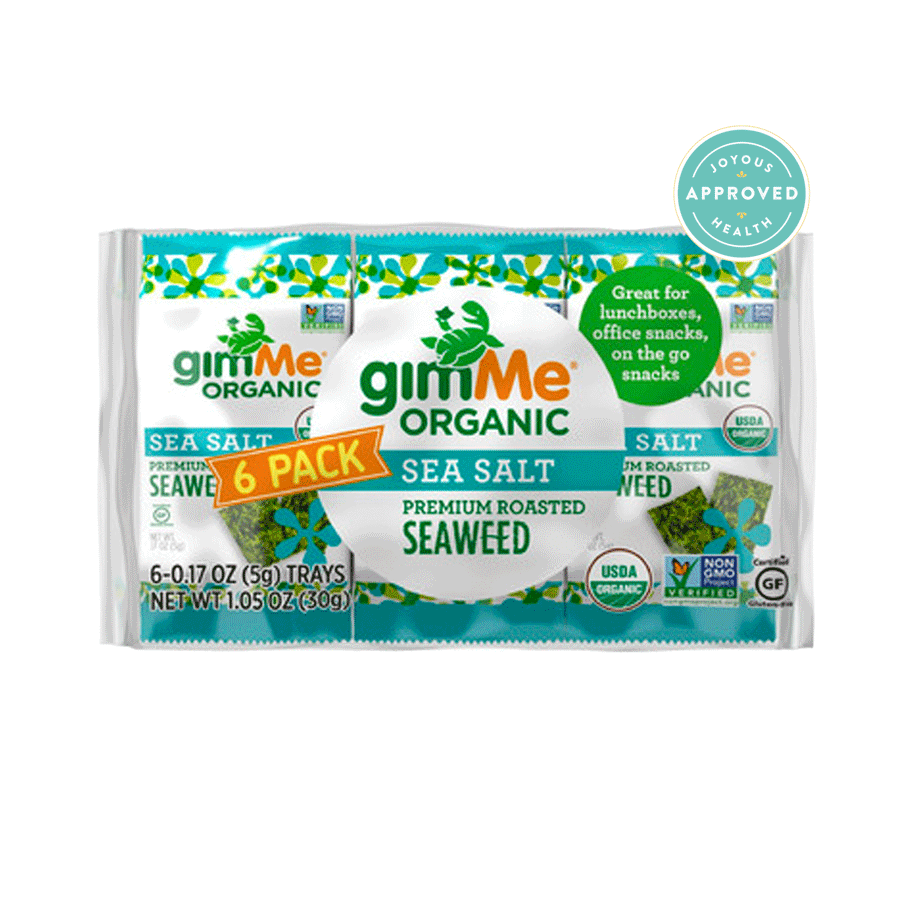 GimMe Organic Sea Salt Roasted Seaweed Snacks, 6x5g