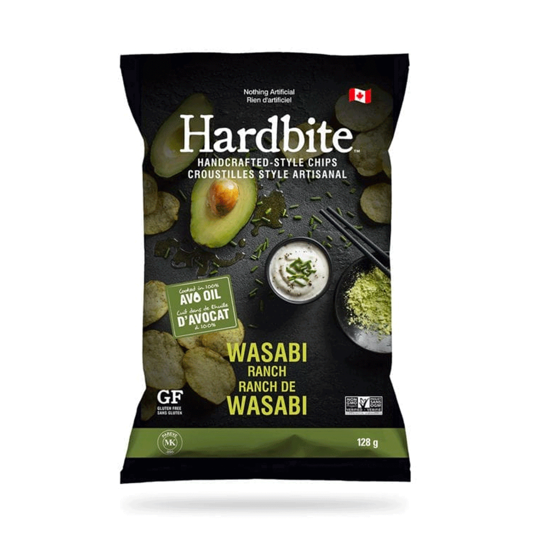 Hardbite Wasabi Ranch Avocado Oil Chips, 128g