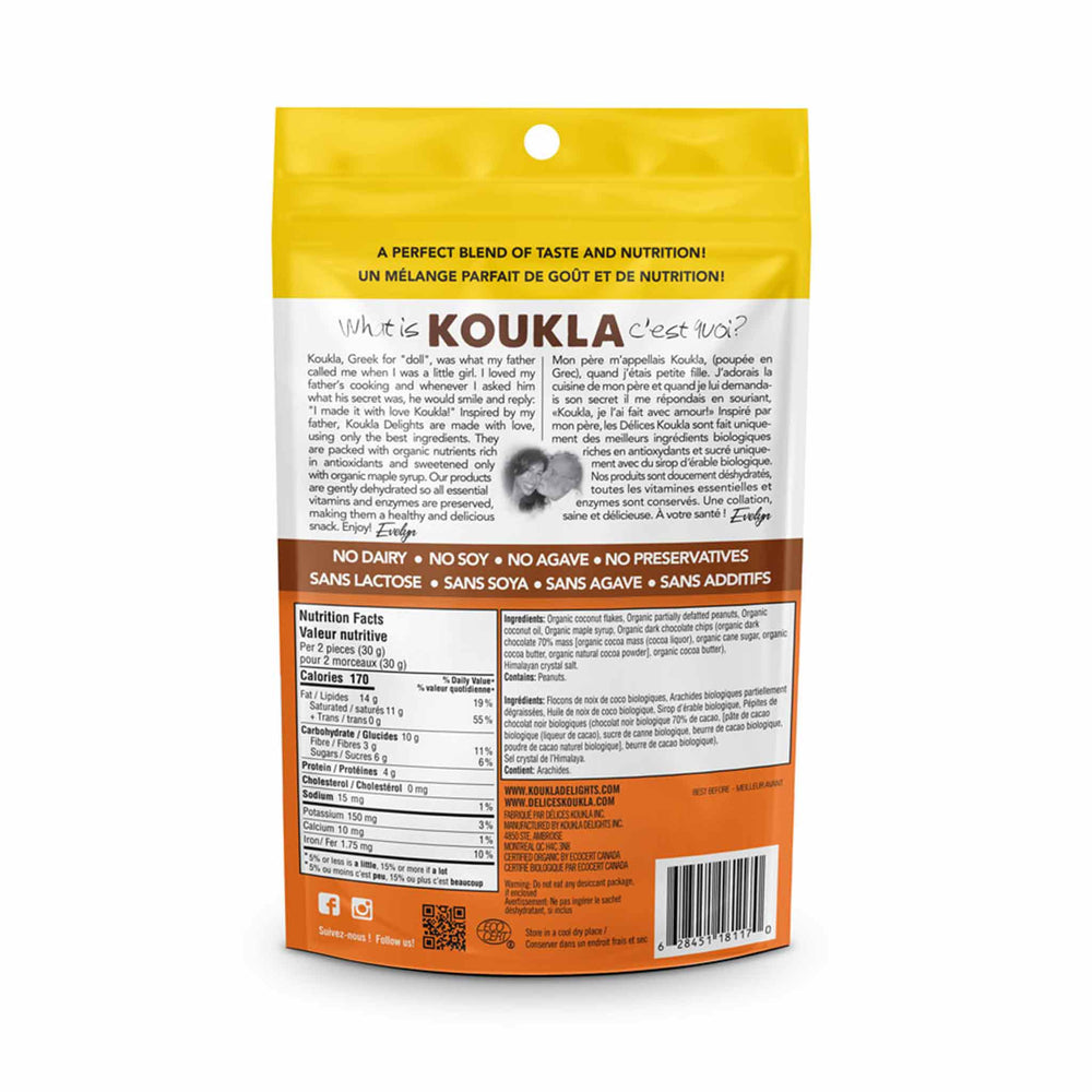 Koukla Delights Organic Peanut Butter Bites With Chocolate Chips, 150g