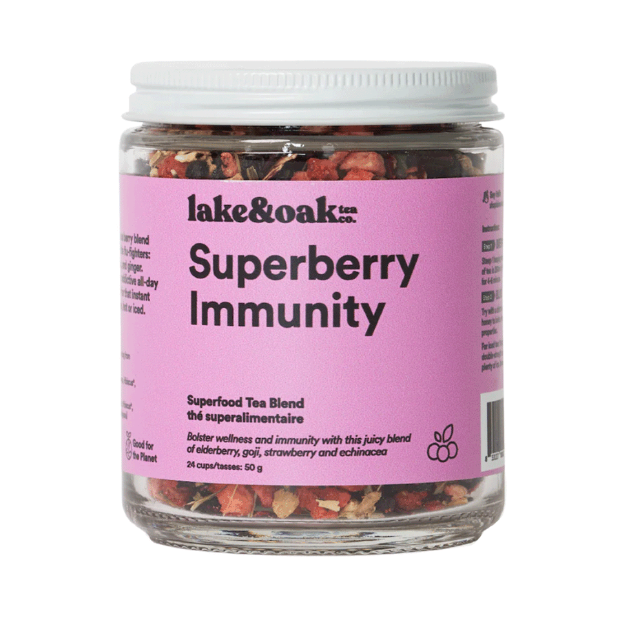 Lake & Oak Tea Co. Superberry Immunity Superfood Tea Blend, 50g