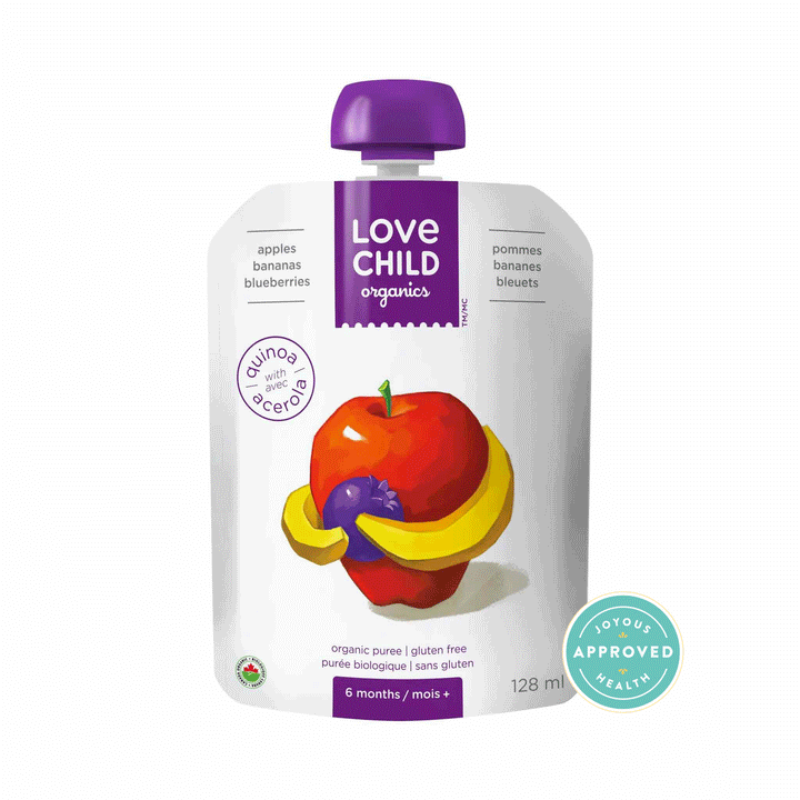 Love Child Organics Superblends Pouch - Apples, Bananas & Blueberries, 128ml