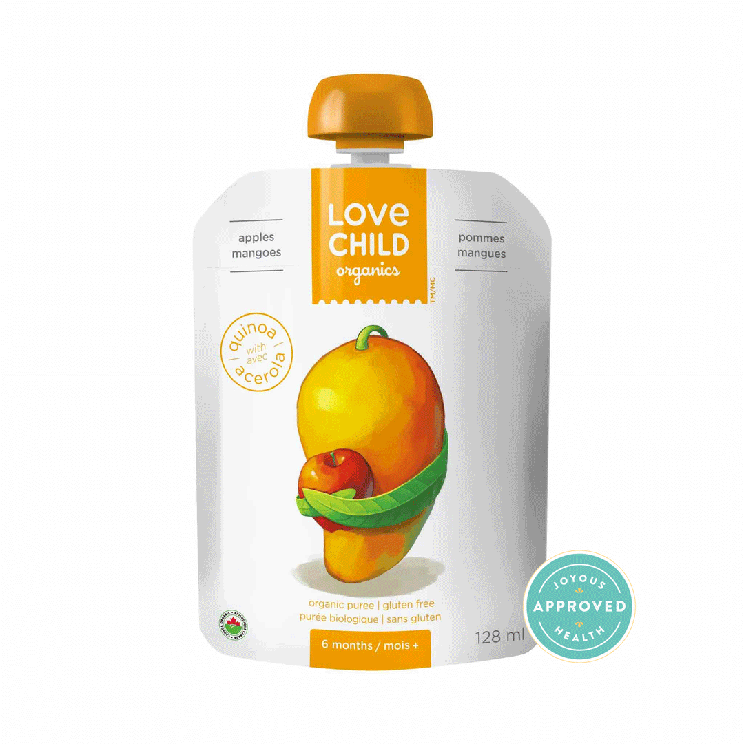 Love Child Organics Superblends Pouch - Apples & Mangoes, 128ml