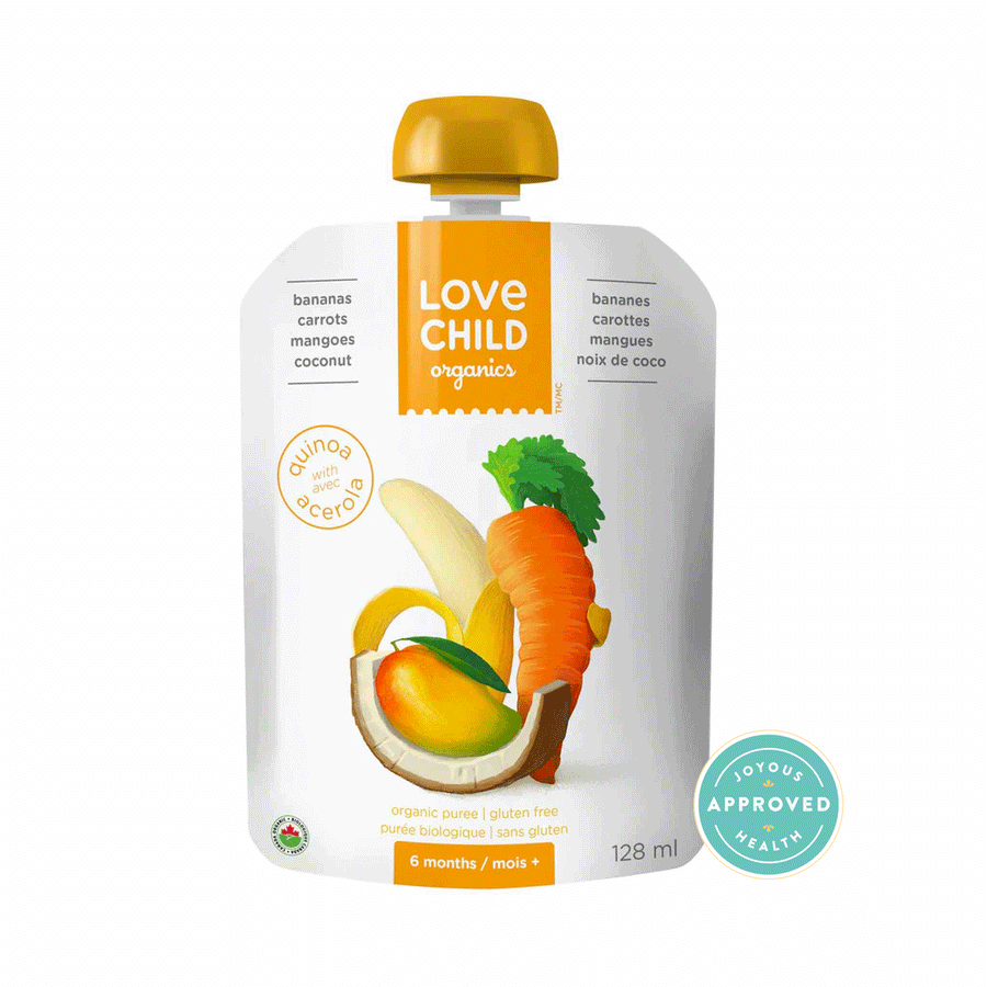 Love Child Organics Superblends Pouch - Bananas, Carrots, Mangoes & Coconut, 128ml