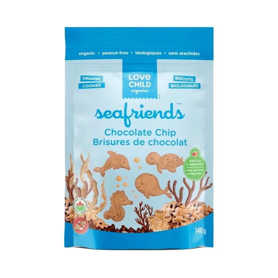 Love Child Organics Sea Friends Organic Cookies - Chocolate Chip, 140g