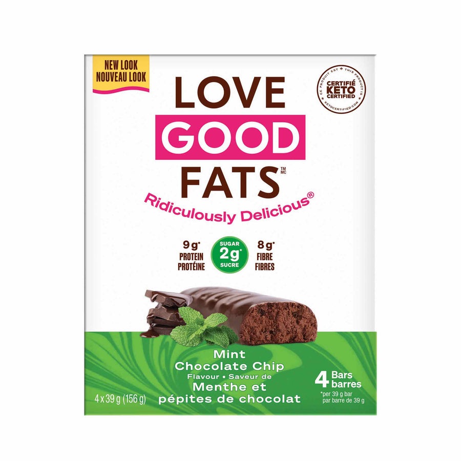 Love Good Fats Mint Chocolate Chip Snack Bar, 4x39g
