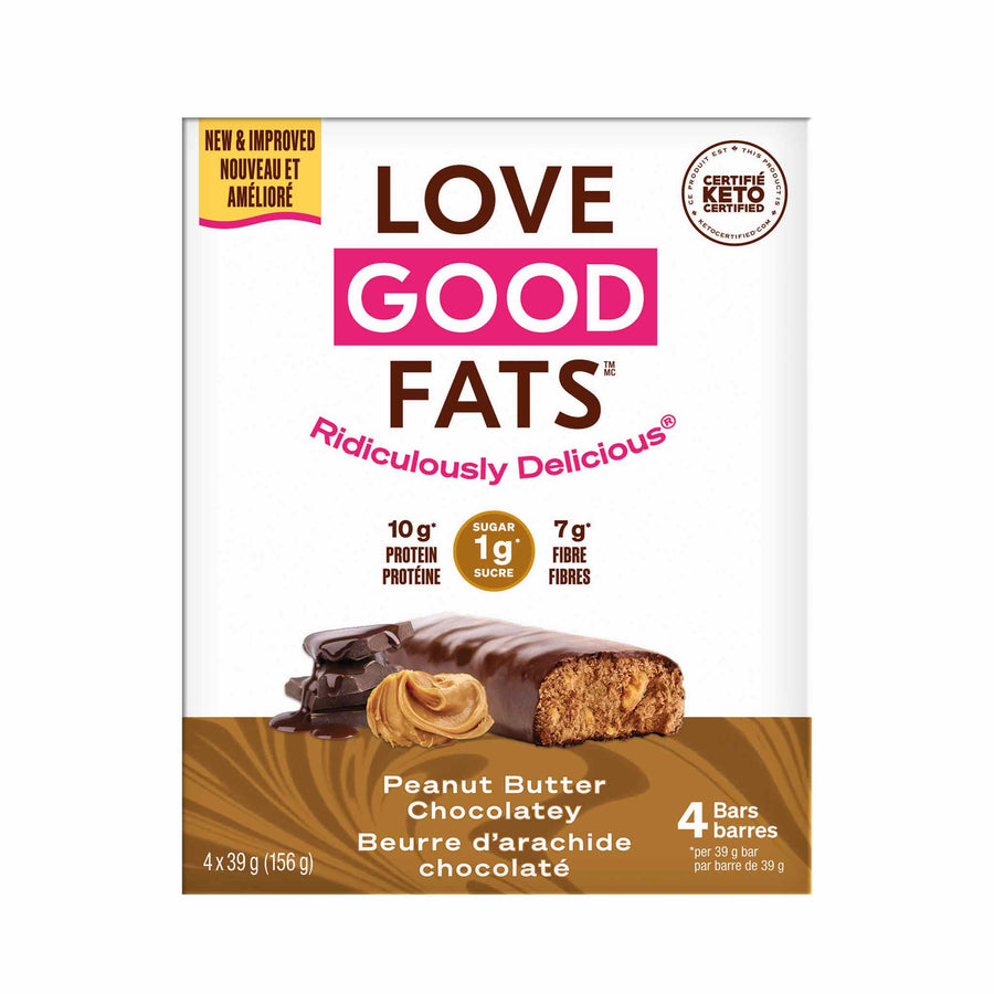 Love Good Fats Peanut Butter Chocolatey Snack Bar, 4x39g